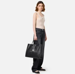 Borse A Mano|Elisabetta Franchi 24/7 Maxi Bag 10/20 Nero/Cream