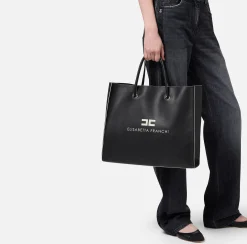 Borse A Mano|Elisabetta Franchi 24/7 Maxi Bag 10/20 Nero/Cream