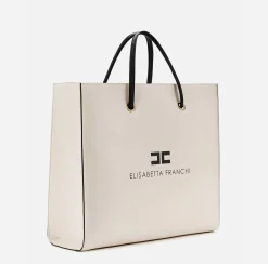 Borse A Mano|Elisabetta Franchi 24/7 Maxi Bag 10/20 Cream/Nero
