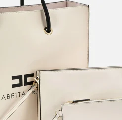 Borse A Mano|Elisabetta Franchi 24/7 Maxi Bag 10/20 Cream/Nero
