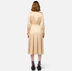 Abiti Midi|Abiti|Elisabetta Franchi Abito chemisier in crêpe con tasche Crema