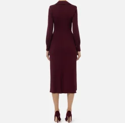 Abiti Midi|Abiti|Elisabetta Franchi Abito midi in jersey con nodo laterale RougeNoir