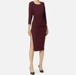 Abiti Midi|Abiti|Elisabetta Franchi Abito midi in jersey con zip sul fianco RougeNoir