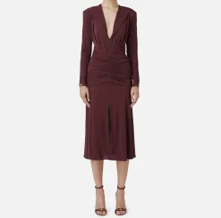 Abiti Midi|Abiti|Elisabetta Franchi Abito midi in jersey con cappuccio RougeNoir