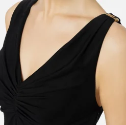 Abiti Midi|Abiti|Elisabetta Franchi Abito midi in jersey crêpe Nero