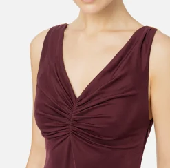 Abiti Midi|Abiti|Elisabetta Franchi Abito midi in jersey crêpe RougeNoir