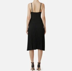 Abiti Midi|Abiti In Maglia|Elisabetta Franchi Abito midi in viscosa effetto plissé Nero