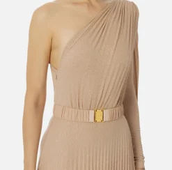 Abiti Red Carpet|Red Carpet|Elisabetta Franchi Abito monospalla red carpet in jersey lurex plissettato Carne