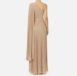 Abiti Red Carpet|Red Carpet|Elisabetta Franchi Abito monospalla red carpet in jersey lurex plissettato Carne