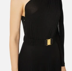 Abiti Red Carpet|Red Carpet|Elisabetta Franchi Abito monospalla red carpet in jersey lurex plissettato Nero