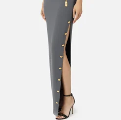 Abiti Red Carpet|Red Carpet|Elisabetta Franchi Abito red carpet in crêpe con scollo bustier Steel