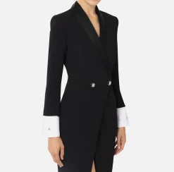 Abiti Red Carpet|Red Carpet|Elisabetta Franchi Abito red carpet in crêpe con revers in raso Nero