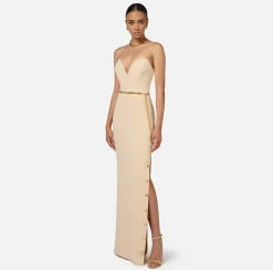 Abiti Red Carpet|Red Carpet|Elisabetta Franchi Abito red carpet in crêpe con scollo bustier Crema