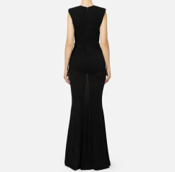 Abiti Red Carpet|Red Carpet|Elisabetta Franchi Abito red carpet in jersey lurex con reggiseno Nero