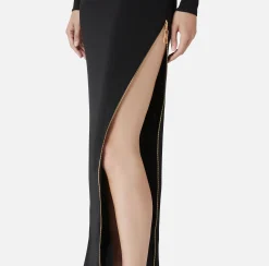 Abiti Red Carpet|Red Carpet|Elisabetta Franchi Abito red carpet in jersey con zip sul fianco Nero