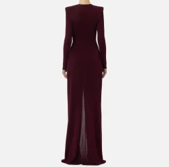 Abiti|Abiti Red Carpet|Elisabetta Franchi Abito red carpet in jersey lurex con nodo e accessorio logo RougeNoir