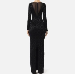 Abiti Red Carpet|Red Carpet|Elisabetta Franchi Abito red carpet in lycra flock e tulle Nero