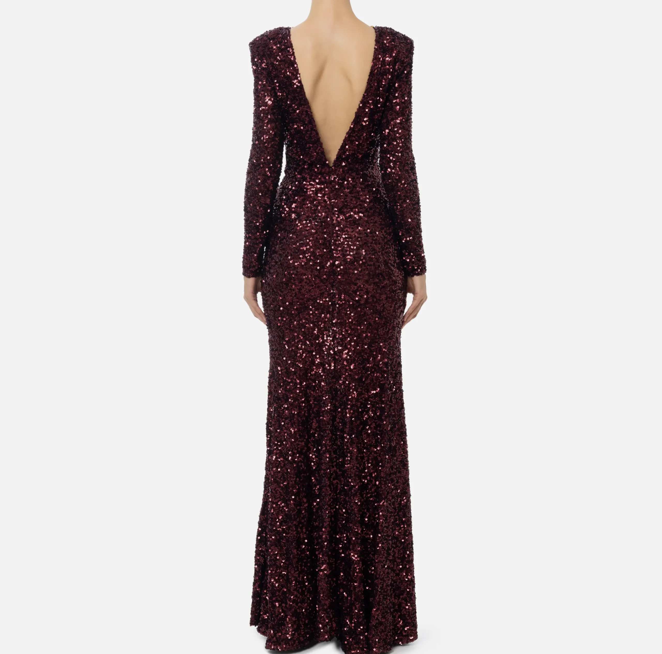 Abiti Red Carpet|Red Carpet|Elisabetta Franchi Abito red carpet in paillettes con catena e strass RougeNoir