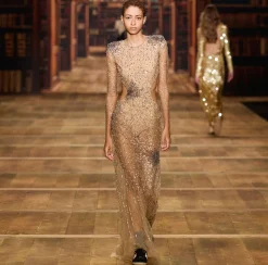 Abiti Red Carpet|Red Carpet|Elisabetta Franchi Abito red carpet in tulle stretch ricamato con paillettes fireworks Nero