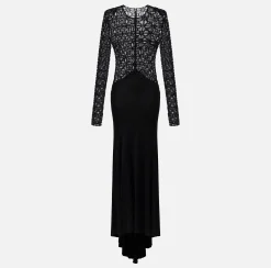 Abiti Red Carpet|Red Carpet|Elisabetta Franchi Abito red carpet in tulle flock ricamato Nero