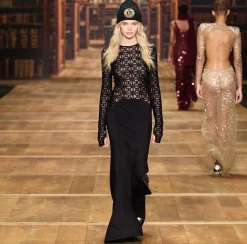 Abiti Red Carpet|Red Carpet|Elisabetta Franchi Abito red carpet in tulle flock ricamato Nero