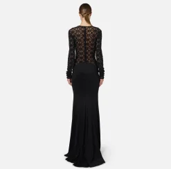 Abiti Red Carpet|Red Carpet|Elisabetta Franchi Abito red carpet in tulle flock ricamato Nero