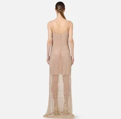 Abiti Red Carpet|Red Carpet|Elisabetta Franchi Abito red carpet in tulle ricamato con paillettes disegno losanga Crystal