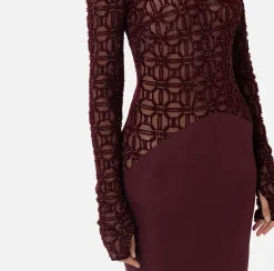 Abiti Red Carpet|Red Carpet|Elisabetta Franchi Abito red carpet in tulle flock ricamato RougeNoir