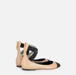 Sneakers E Scarpe Basse|Elisabetta Franchi Ballerina in nappa con elastici jacquard B18