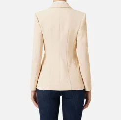 Giacche & Trench|Elisabetta Franchi Blazer in crêpe con revers a lancia Crema