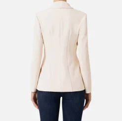 Giacche & Trench|Elisabetta Franchi Blazer in crêpe con revers a lancia Burro