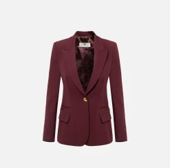 Giacche & Trench|Elisabetta Franchi Blazer in crêpe con revers a lancia RougeNoir