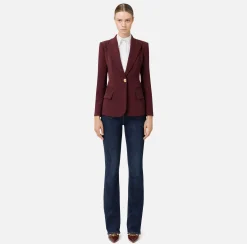 Giacche & Trench|Elisabetta Franchi Blazer in crêpe con revers a lancia RougeNoir