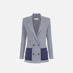Giacche & Trench|Maglieria E Felpe|Elisabetta Franchi Blazer in viscosa mélange con tasche in vela tecnica Salepepe