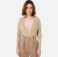 Top, T-Shirt & Body|Elisabetta Franchi Body in viscosa e lurex a costine Corda