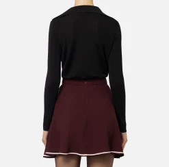 Top, T-Shirt & Body|Elisabetta Franchi Body in viscosa lucida con ricamo logo Nero