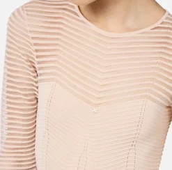 Top, T-Shirt & Body|Elisabetta Franchi Body in viscosa motivo chevron RosaCipria