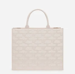 Borse A Mano|Elisabetta Franchi Bold Monogram Large Shopper Burro