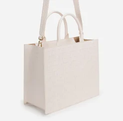 Borse A Mano|Elisabetta Franchi Bold Monogram Large Shopper Burro