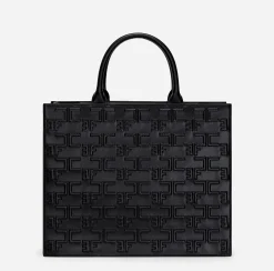 Borse A Mano|Elisabetta Franchi Bold Monogram Large Shopper Nero