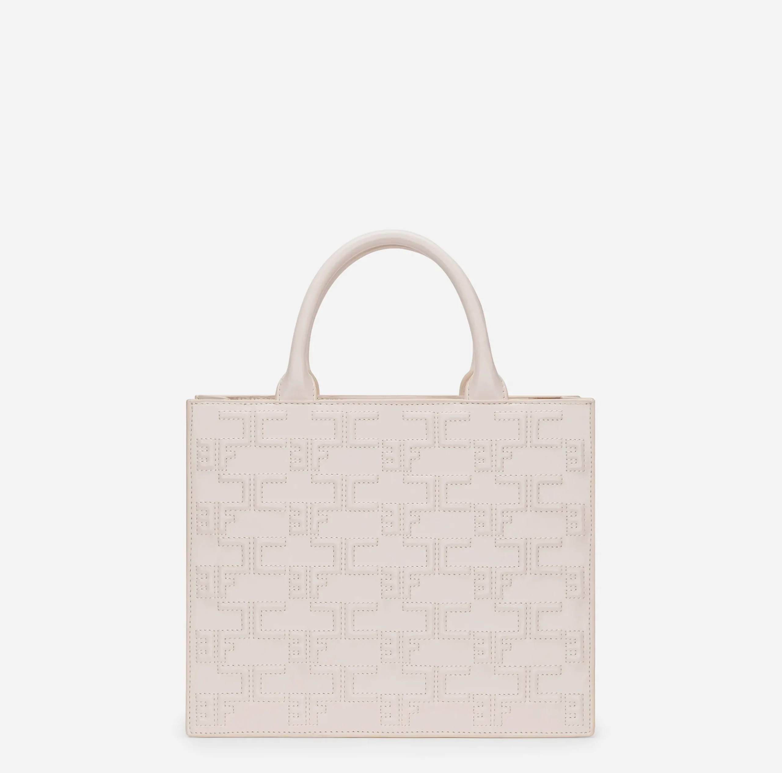 Borse A Mano|Elisabetta Franchi Bold Monogram Medium Shopper Burro