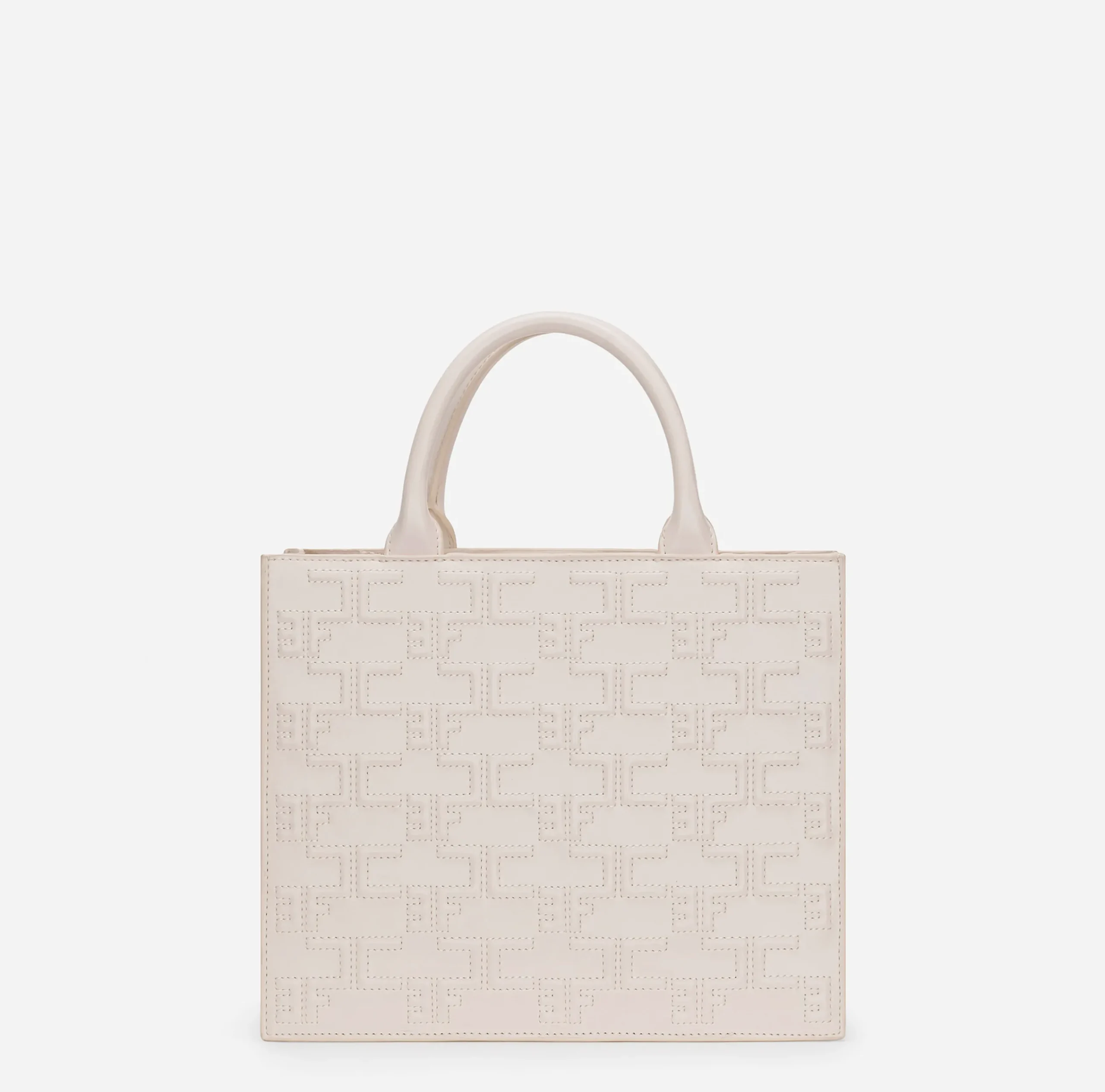 Borse A Mano|Elisabetta Franchi Bold Monogram Medium Shopper Burro