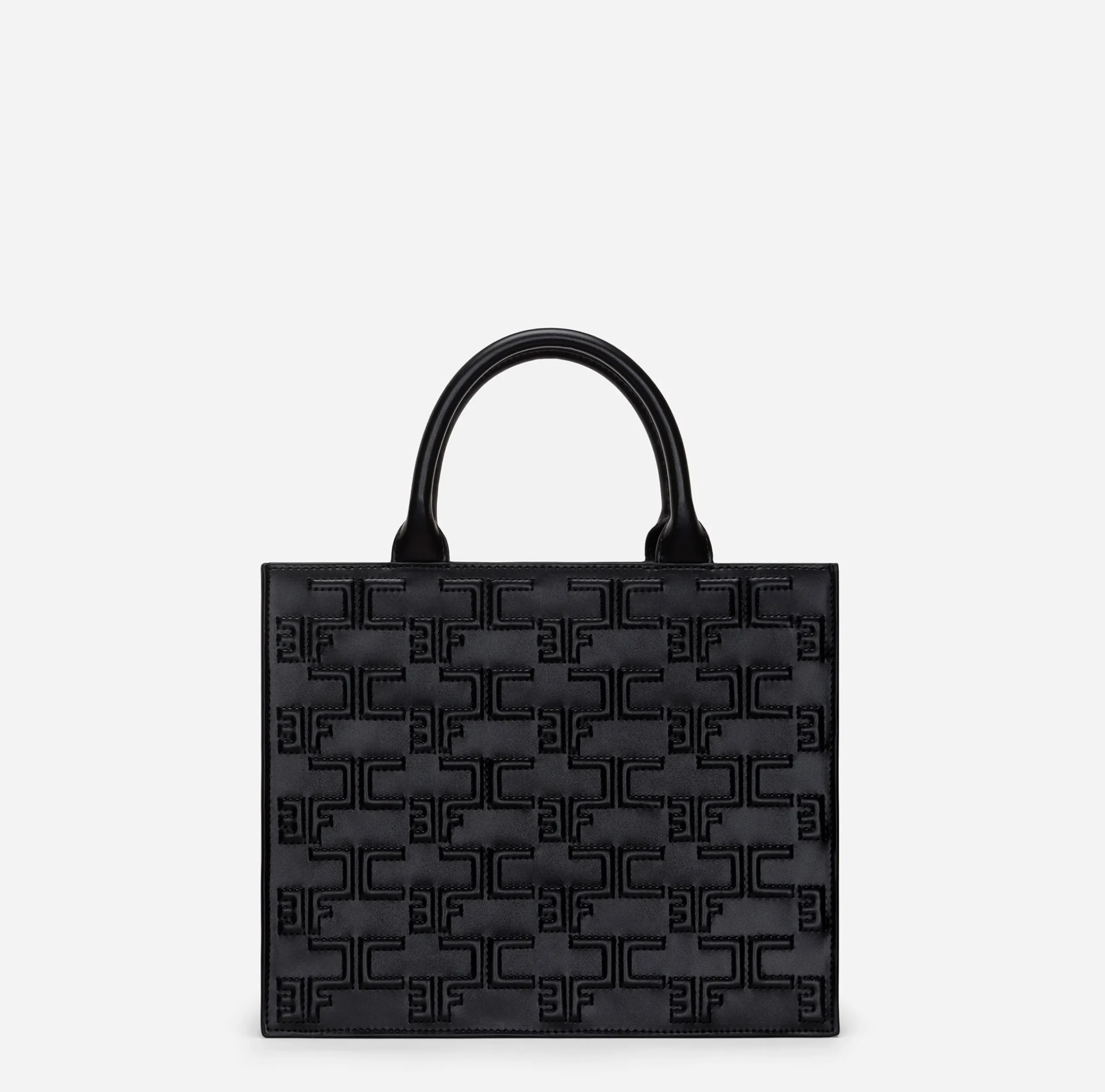 Borse A Mano|Elisabetta Franchi Bold Monogram Medium Shopper Nero
