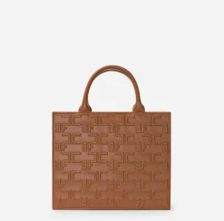Borse A Mano|Elisabetta Franchi Bold Monogram Medium Shopper Cuoio