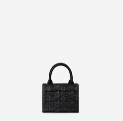 Borse A Mano|Elisabetta Franchi Bold Monogram Mini Shopper Nero
