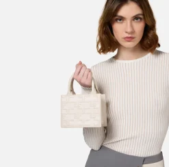 Borse A Mano|Elisabetta Franchi Bold Monogram Mini Shopper Burro