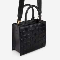 Borse A Mano|Elisabetta Franchi Bold Monogram Small Shopper Nero