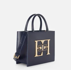 Borse A Mano|Elisabetta Franchi Borsa a mano piccola con logo Navy