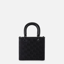 Borse A Mano|Elisabetta Franchi Borsa a mano piccola con logo embossed Nero