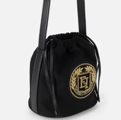 Borse A Tracolla|Elisabetta Franchi Borsa a secchiello in tessuto Nero